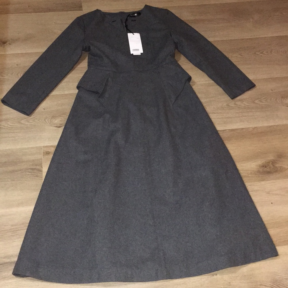 STYLEWE WOOL A LINE GRAY NWT STRUCTURED FIT BADAZZ DRESS